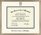 The University of Memphis diploma frame - Icon in Light Champagne
