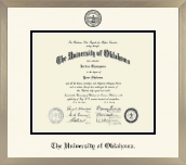 The University of Oklahoma diploma frame - Icon in Light Champagne