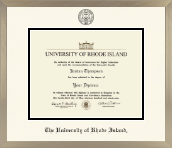 The University of Rhode Island diploma frame - Icon in Light Champagne