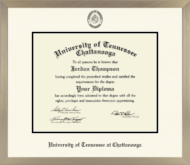 The University of Tennessee Chattanooga diploma frame - Icon in Light Champagne