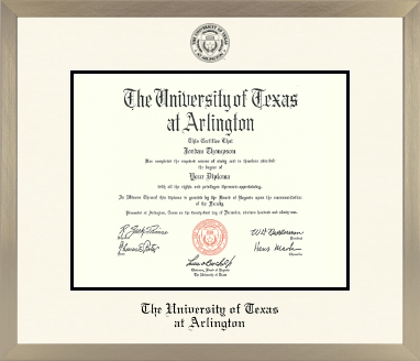 The University of Texas at Arlington diploma frame - Icon in Light Champagne