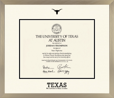 The University of Texas at Austin diploma frame - Icon in Light Champagne