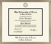 The University of Texas San Antonio diploma frame - Icon in Light Champagne