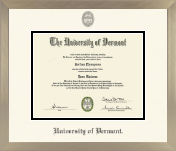 The University of Vermont diploma frame - Icon in Light Champagne