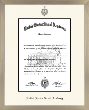 United States Naval Academy diploma frame - Icon in Light Champagne
