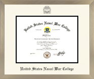 United States Naval War College diploma frame - Icon in Light Champagne