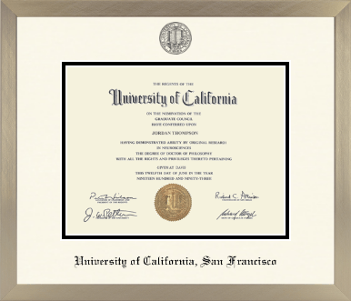 University of California San Francisco diploma frame - Icon in Light Champagne
