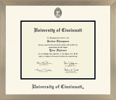 University of Cincinnati diploma frame - Icon in Light Champagne