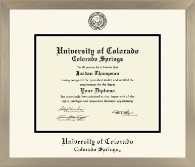 University of Colorado Colorado Springs diploma frame - Icon in Light Champagne
