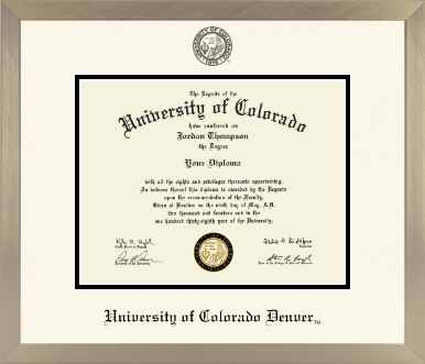 University of Colorado Denver diploma frame - Icon in Light Champagne