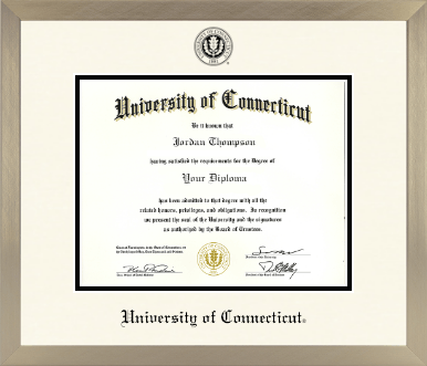 University of Connecticut diploma frame - Icon in Light Champagne