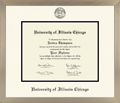 University of Illinois Chicago diploma frame - Icon in Light Champagne