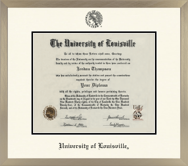 University of Louisville diploma frame - Icon in Light Champagne