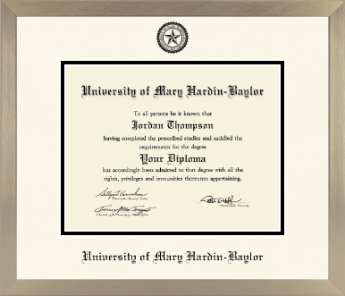 University of Mary Hardin-Baylor diploma frame - Icon in Light Champagne