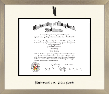 University of Maryland Baltimore diploma frame - Icon in Light Champagne