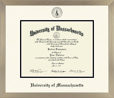 University of Massachusetts Amherst diploma frame - Icon in Light Champagne