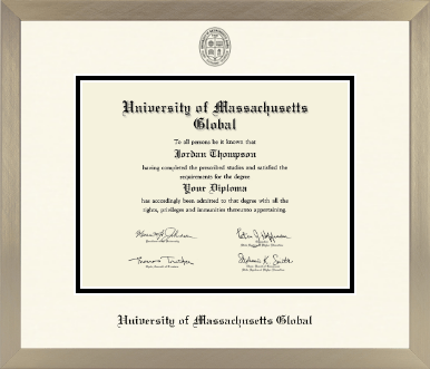 University of Massachusetts Global diploma frame - Icon in Light Champagne
