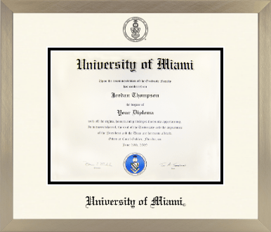 University of Miami diploma frame - Icon in Light Champagne