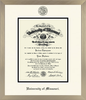 University of Missouri Columbia diploma frame - Icon in Light Champagne