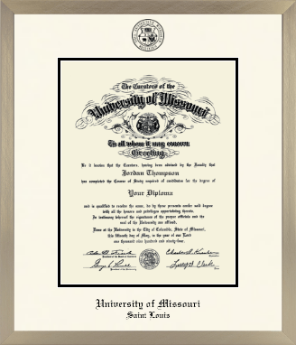 University of Missouri Saint Louis diploma frame - Icon in Light Champagne