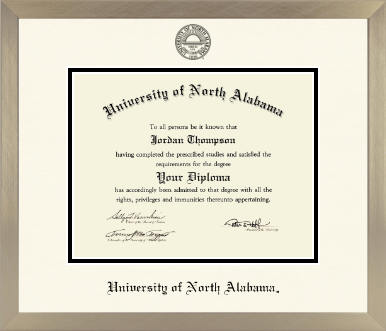 University of North Alabama diploma frame - Icon in Light Champagne