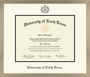 University of North Texas diploma frame - Icon in Light Champagne