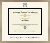 University of Science and Arts of Oklahoma diploma frame - Icon in Light Champagne