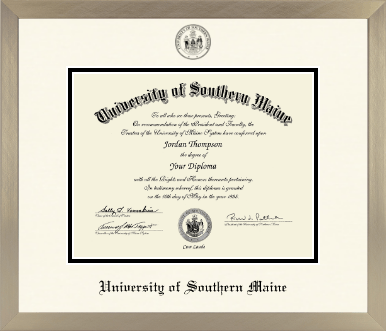 University of Southern Maine diploma frame - Icon in Light Champagne