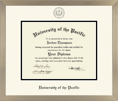University of the Pacific diploma frame - Icon in Light Champagne