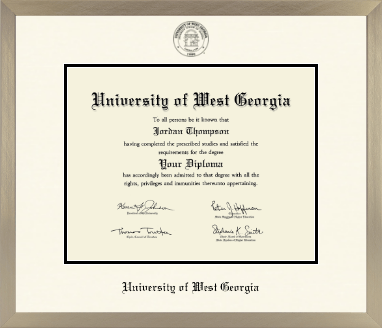 University of West Georgia diploma frame - Icon in Light Champagne