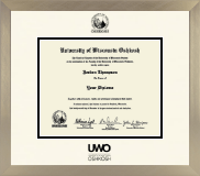University of Wisconsin Oshkosh diploma frame - Icon in Light Champagne