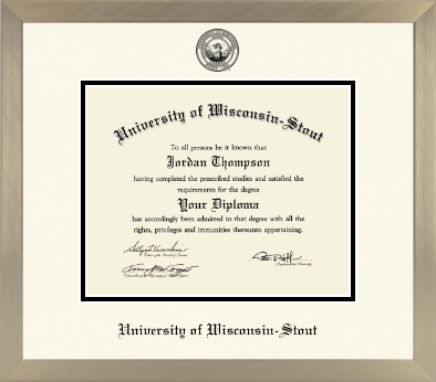 University of Wisconsin-Stout diploma frame - Icon in Light Champagne