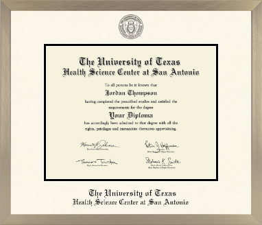 UT Health Science Center at San Antonio diploma frame - Icon in Light Champagne