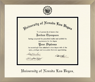 University of Nevada Las Vegas diploma frame - Icon in Light Champagne