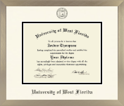 University of West Florida diploma frame - Icon in Light Champagne