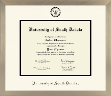 University of South Dakota diploma frame - Icon in Light Champagne