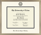 The University of Tulsa diploma frame - Icon in Light Champagne
