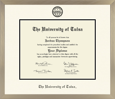The University of Tulsa diploma frame - Icon in Light Champagne