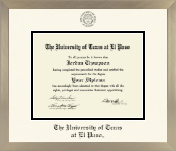 University of Texas at El Paso diploma frame - Icon in Light Champagne