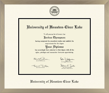 University of Houston-Clear Lake diploma frame - Icon in Light Champagne