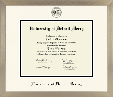 University of Detroit Mercy diploma frame - Icon in Light Champagne