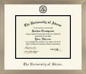 The University of Akron diploma frame - Icon in Light Champagne