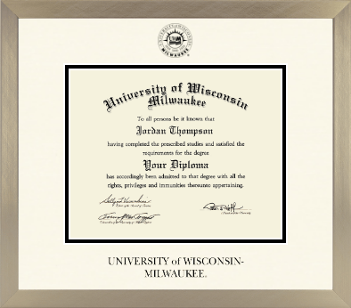 University of Wisconsin-Milwaukee diploma frame - Icon in Light Champagne