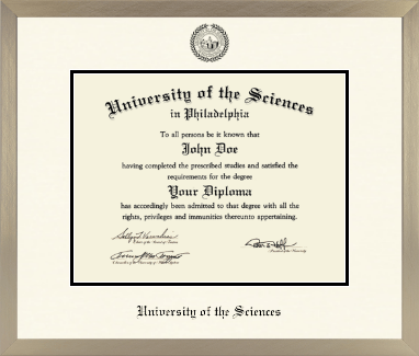 University of the Sciences in Philadelphia diploma frame - Icon in Light Champagne