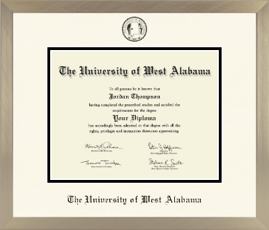 University of West Alabama diploma frame - Icon in Light Champagne