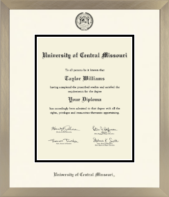 University of Central Missouri diploma frame - Icon in Light Champagne