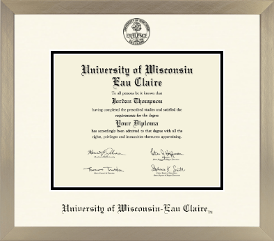University of Wisconsin Eau Claire diploma frame - Icon in Light Champagne