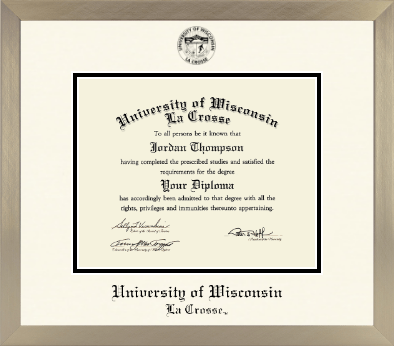 University of Wisconsin La Crosse diploma frame - Icon in Light Champagne