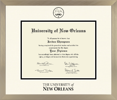 University of New Orleans diploma frame - Icon in Light Champagne