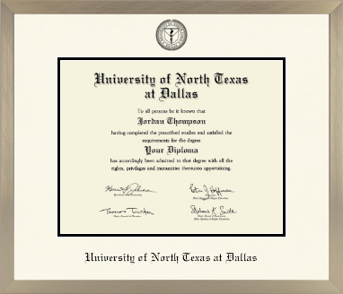 University of North Texas at Dallas diploma frame - Icon in Light Champagne